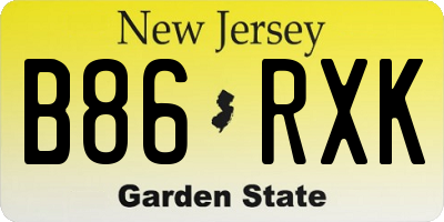 NJ license plate B86RXK
