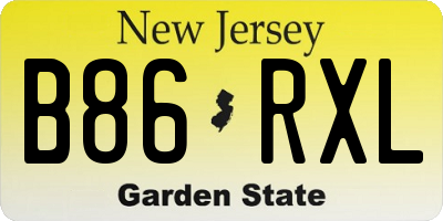 NJ license plate B86RXL