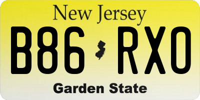 NJ license plate B86RXO