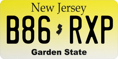 NJ license plate B86RXP