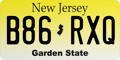 NJ license plate B86RXQ