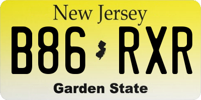 NJ license plate B86RXR