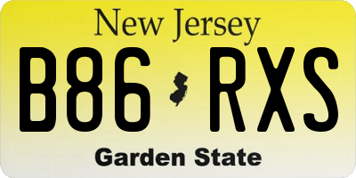 NJ license plate B86RXS