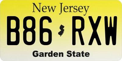 NJ license plate B86RXW