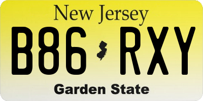 NJ license plate B86RXY