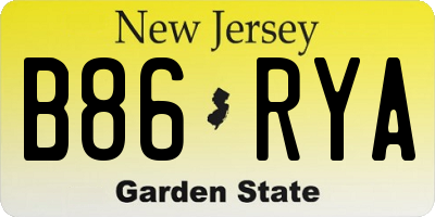 NJ license plate B86RYA