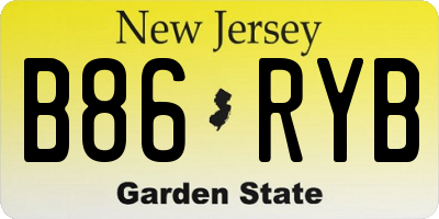 NJ license plate B86RYB