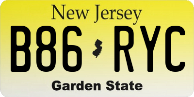 NJ license plate B86RYC