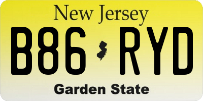 NJ license plate B86RYD