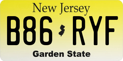 NJ license plate B86RYF