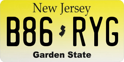 NJ license plate B86RYG