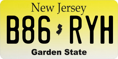 NJ license plate B86RYH