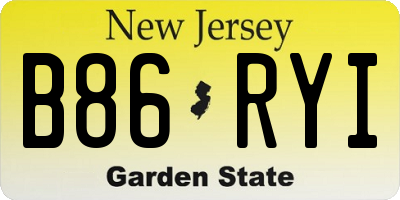 NJ license plate B86RYI