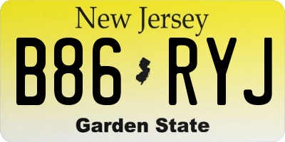 NJ license plate B86RYJ
