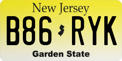 NJ license plate B86RYK