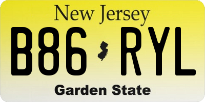 NJ license plate B86RYL