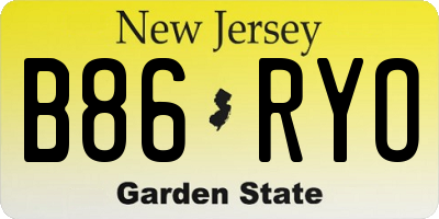 NJ license plate B86RYO