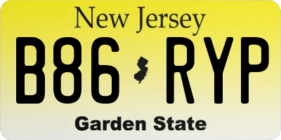 NJ license plate B86RYP
