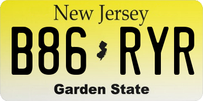 NJ license plate B86RYR