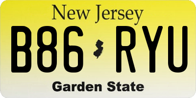 NJ license plate B86RYU
