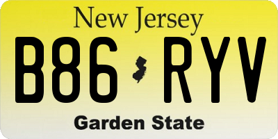 NJ license plate B86RYV