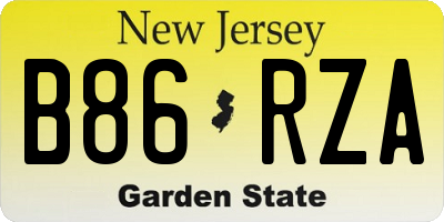NJ license plate B86RZA
