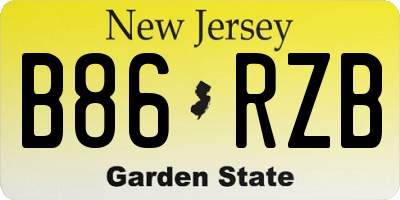 NJ license plate B86RZB