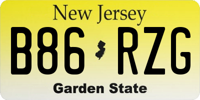 NJ license plate B86RZG