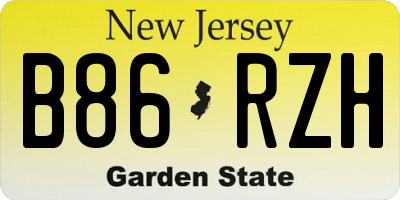 NJ license plate B86RZH