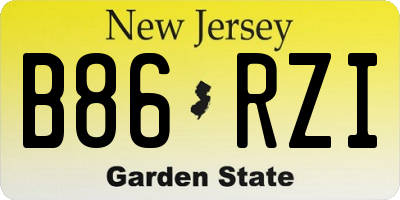NJ license plate B86RZI