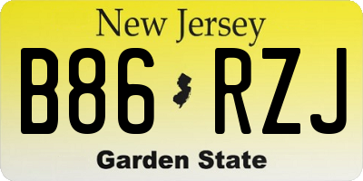 NJ license plate B86RZJ