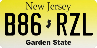 NJ license plate B86RZL
