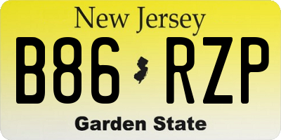 NJ license plate B86RZP