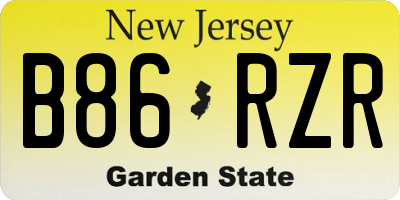 NJ license plate B86RZR