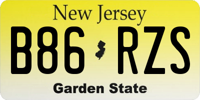 NJ license plate B86RZS