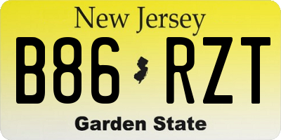 NJ license plate B86RZT