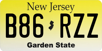 NJ license plate B86RZZ