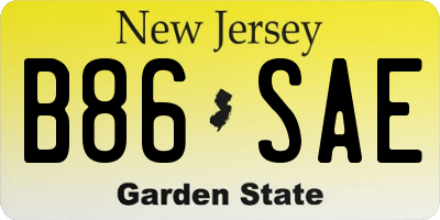 NJ license plate B86SAE