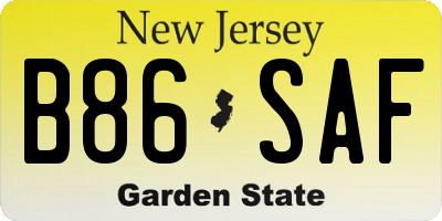NJ license plate B86SAF