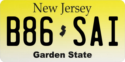 NJ license plate B86SAI