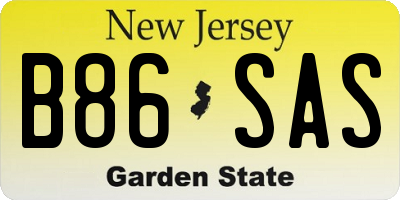 NJ license plate B86SAS