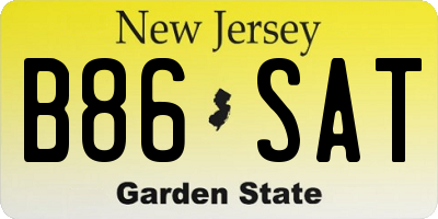 NJ license plate B86SAT