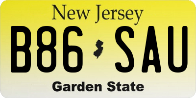 NJ license plate B86SAU