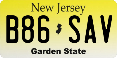 NJ license plate B86SAV