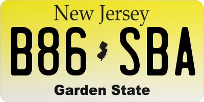 NJ license plate B86SBA