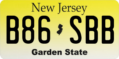 NJ license plate B86SBB