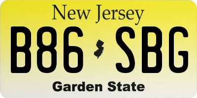 NJ license plate B86SBG