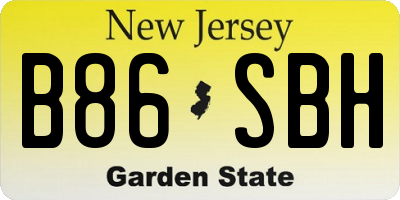 NJ license plate B86SBH