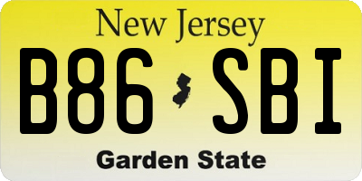 NJ license plate B86SBI