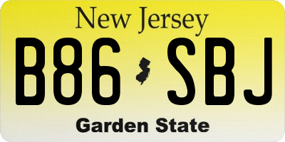 NJ license plate B86SBJ